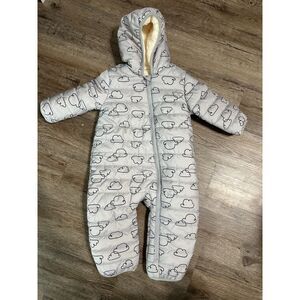 Mighty Goods Baby Snowsuit 12 Months Bunting Coat Hood Grey
